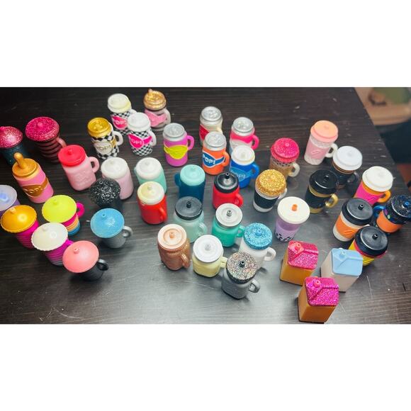 LOL Surprise Doll Lot 46 Bottles Sippy Cups Coffee Pop Carton Mason Jar Drinks - Picture 5 of 8